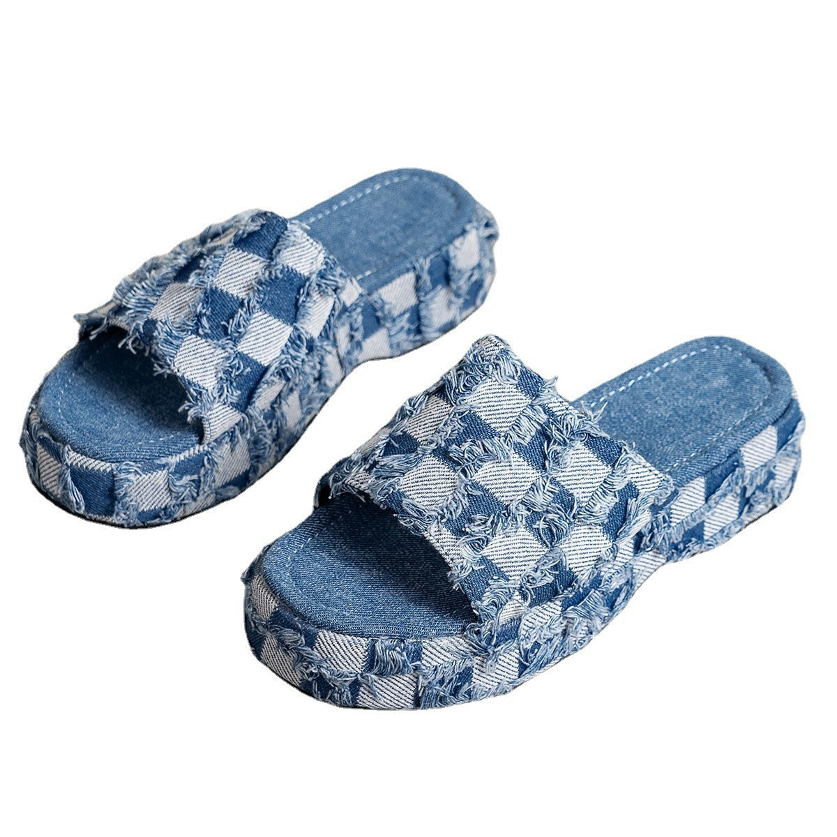Wholesale PU Thick Soled Color Matching Slippers